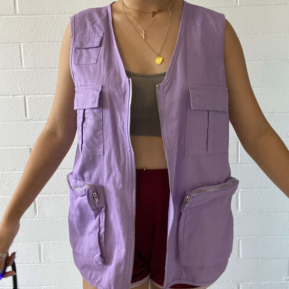 Purple utlility vest